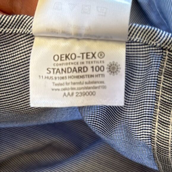 Calvin Klein Slim Fit Stretch Non-Iron Dress Shirt 14‎ 1/2 Blue Mens - Picture 10 of 11